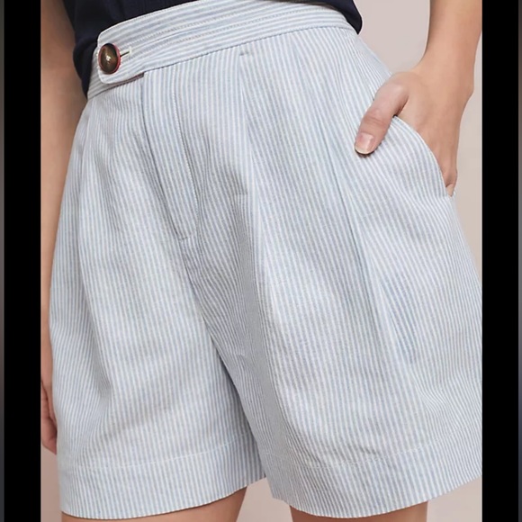 Anthropologie Pants - Anthropologie linen stripe shorts